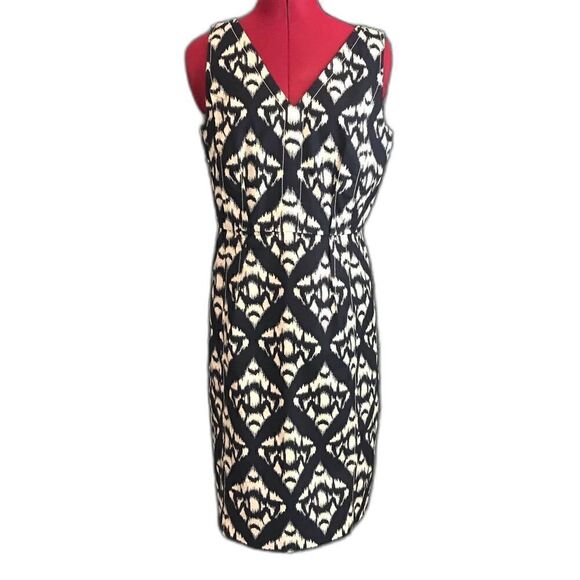 Talbots Dresses & Skirts - Talbots Dress Women’s Size 8 Navy Blue & Beige Cotton Sleeveless Sheath